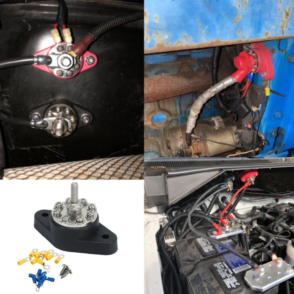 Stromverteilungsblock 1/4 Zoll M6 8 Anschlüsse 12 V 48 V Universal-Bolzen-Verbindungspfosten für Auto, Wohnmobil, LKW
