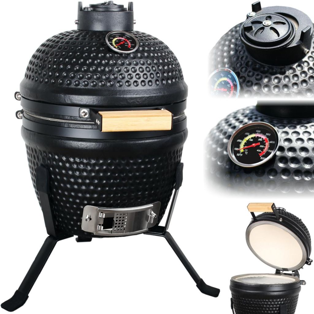 Kamado Grill Keramikgrill mit Deckel Ø32cm Thermometer bis Produktbild 