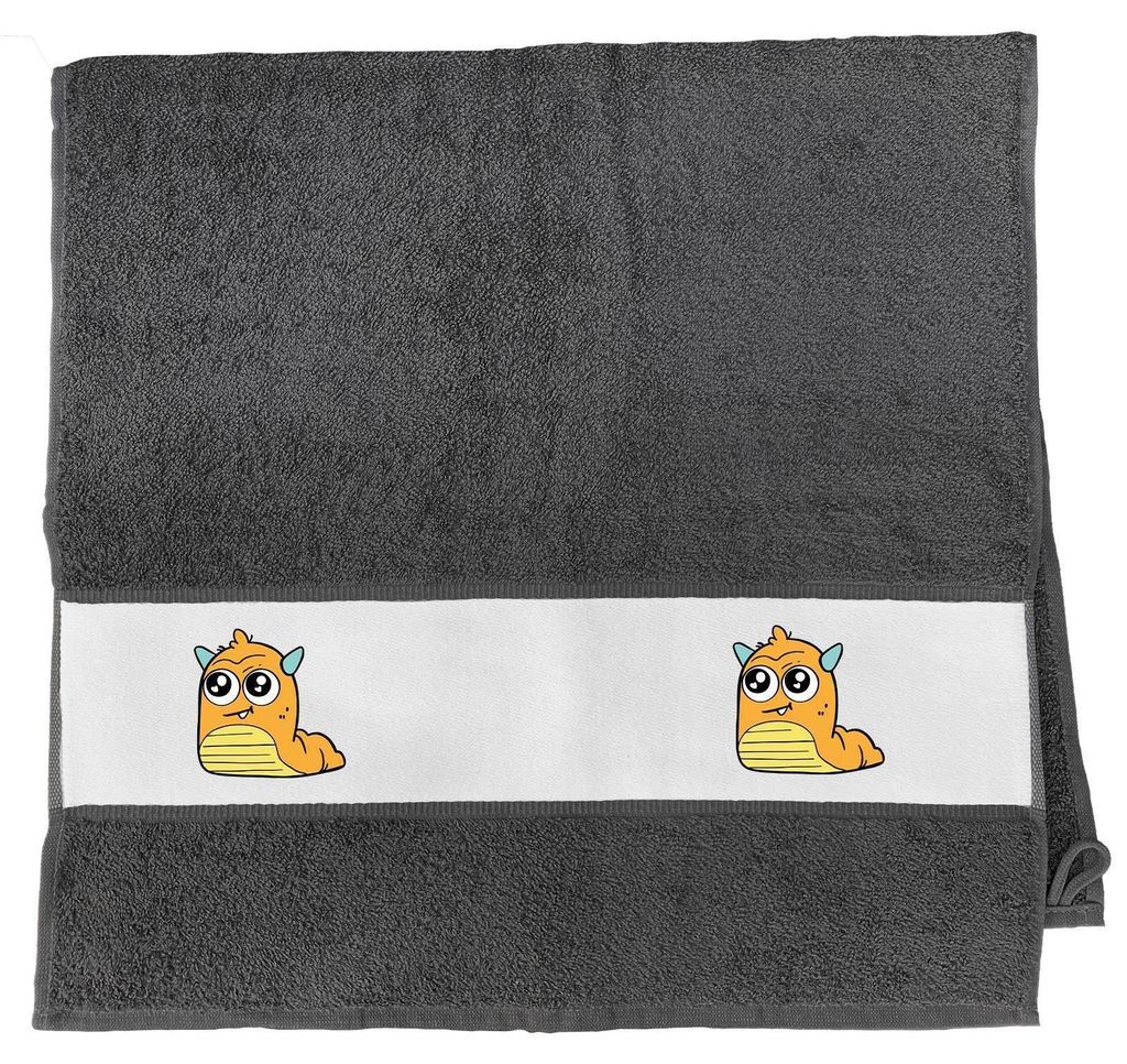 Huuraa Handtuch süßes Monster Orange 50x100cm Graphite Baumwolle Handtuch Geschenkidee