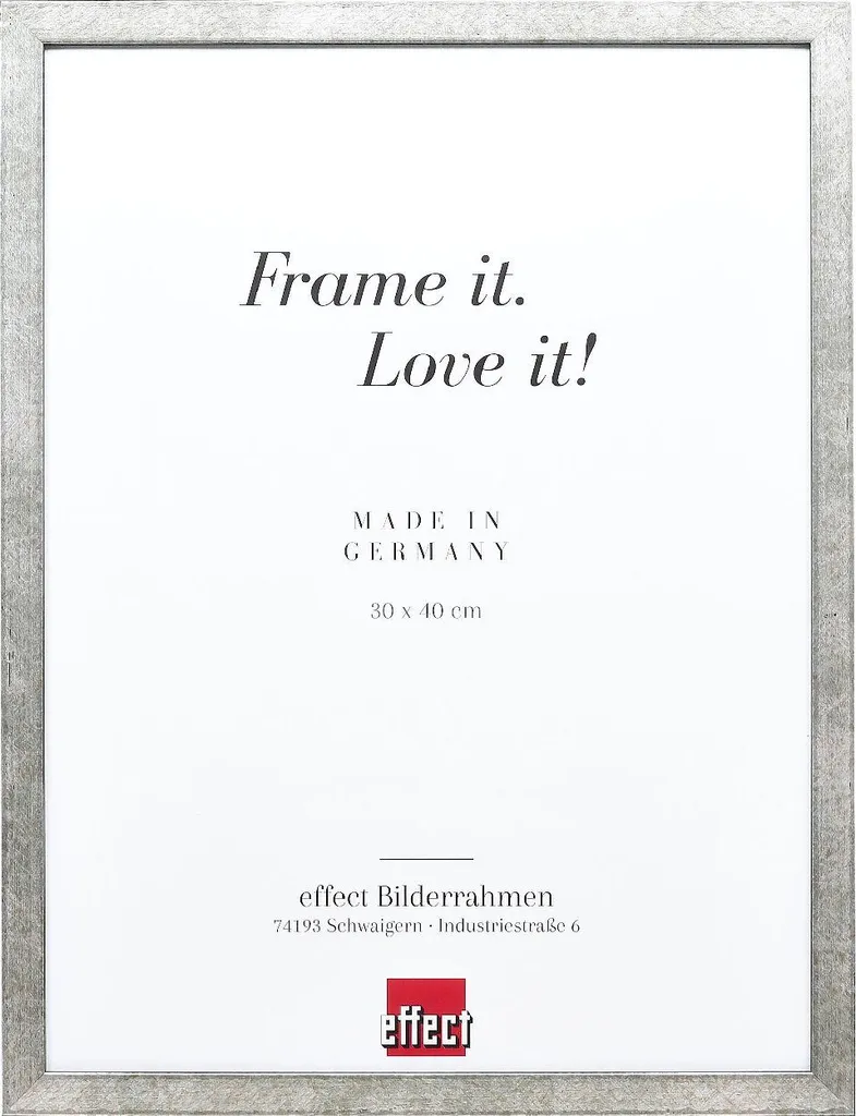 Cornice per foto Effect in legno profilo 42 vetro antiriflesso argento 28x35 cm