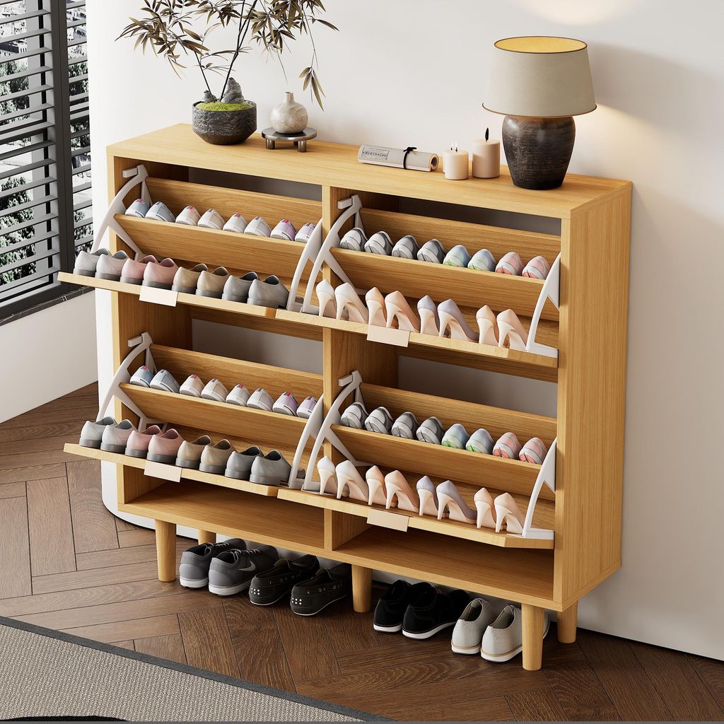 OKWISH Meuble à Chaussures Avec 4 Tiroirs Basculants - Image du produit 