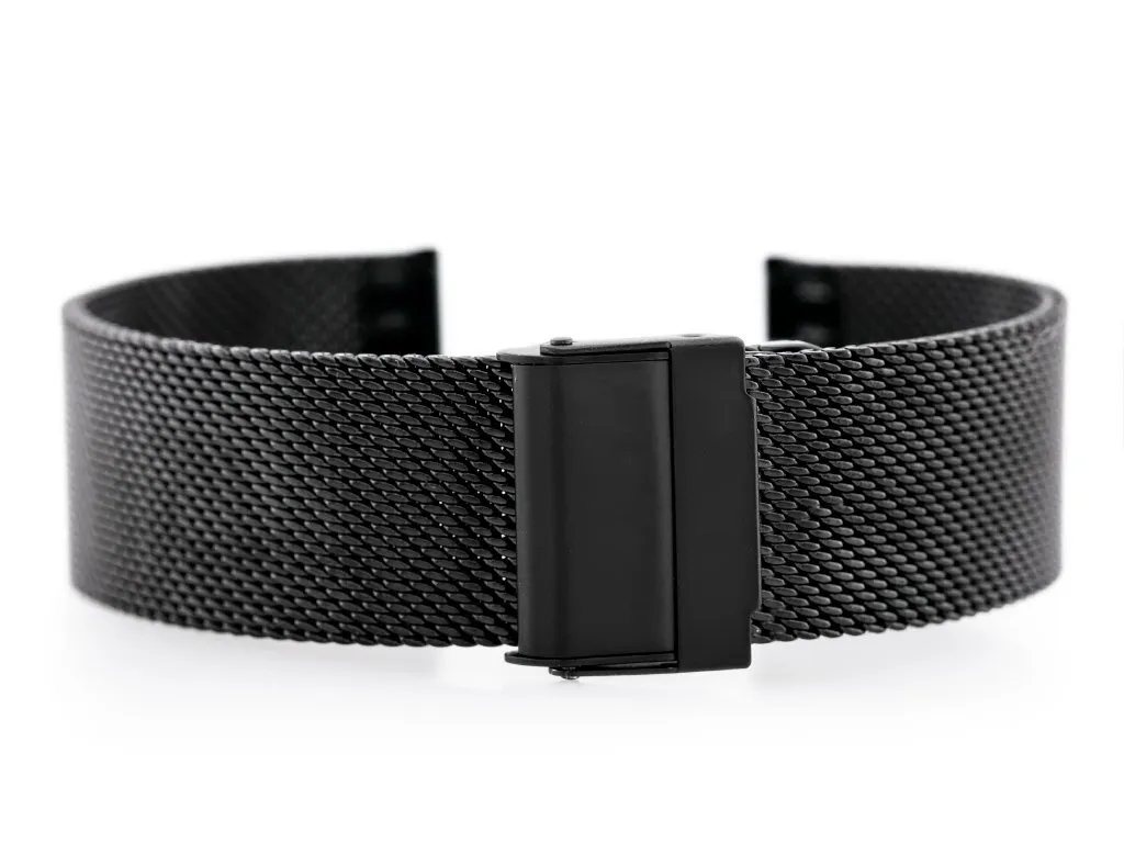 Bracelet 18mm Noir Pacific M6 - Maille HQ Mesh Flexible et Résistante