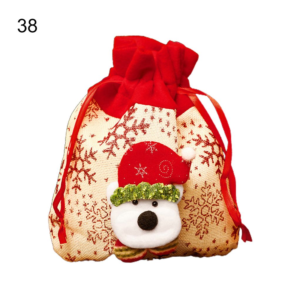 süße Süßigkeitentasche bequemer nicht gewebter Stoff Weihnachten Element 3D Geschenke Tasche für Festival-38