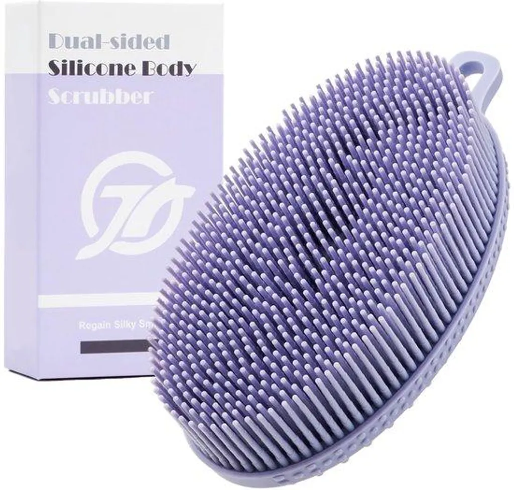 Brosse corporelle lavande en silicone pour peau sensible et exfoliation