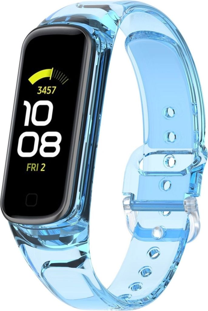 Strap-it Samsung Galaxy Fit 2 sonnenverfärbendes Kristallband (Transparent-Blau)