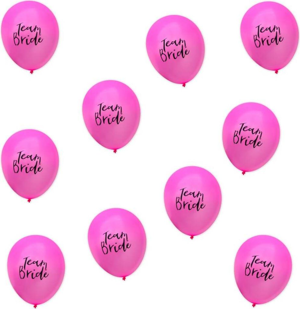 Oblique Unique 10x Luftballons Team Bride JGA Junggesellinnenabschied Deko - pink