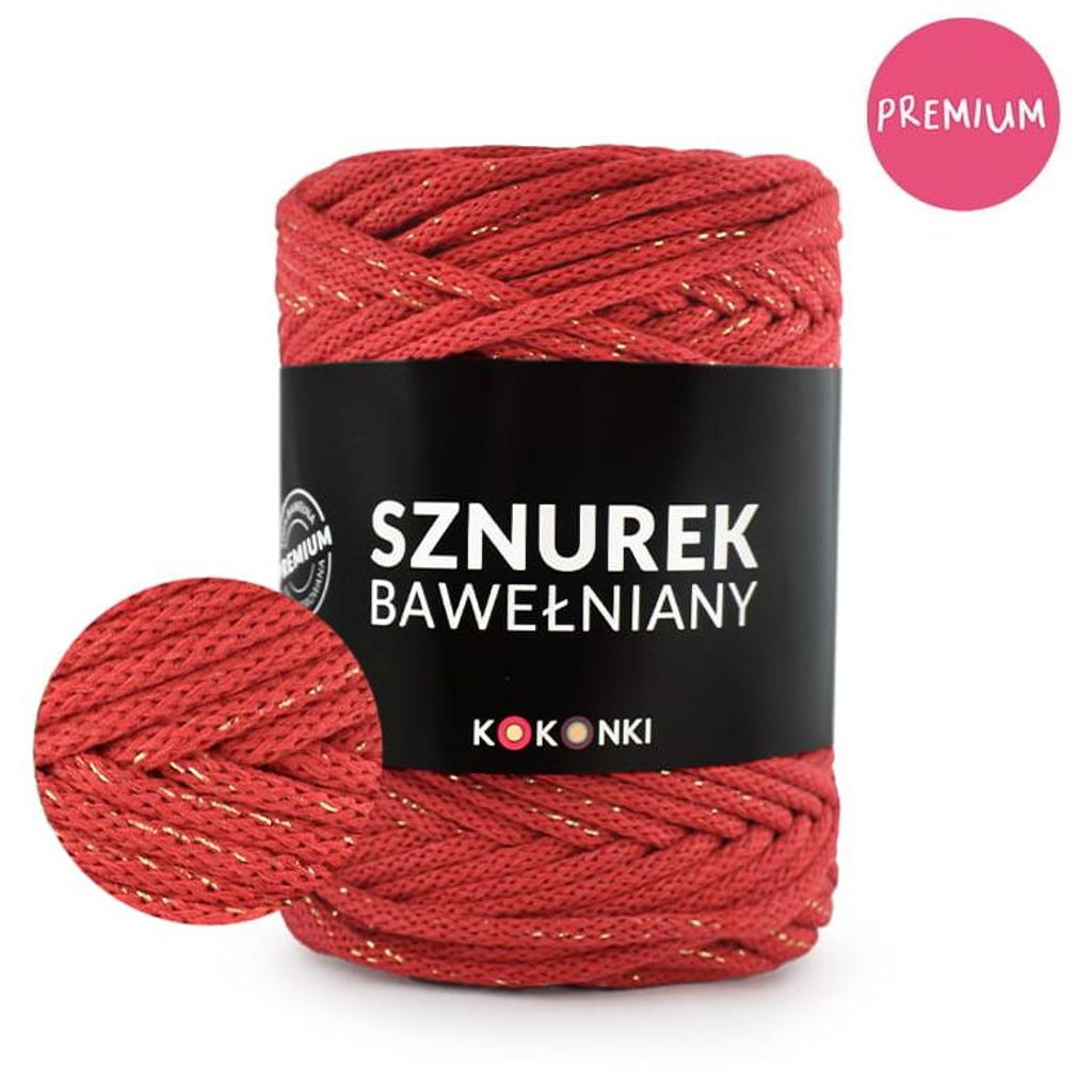 Baumwollkordel KOKONKI Premium 5 mm, 100 m, Rot mit Produktbild 