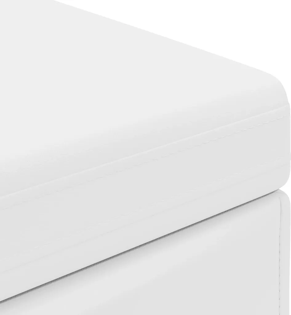 SYFAX™ Pouf Bianco e Legno Ingegnerizzato - 5