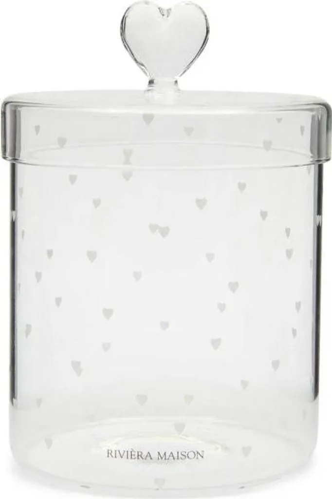 Riviera Maison Bonbons Cœur Récipient en Verre Transparent 15cm