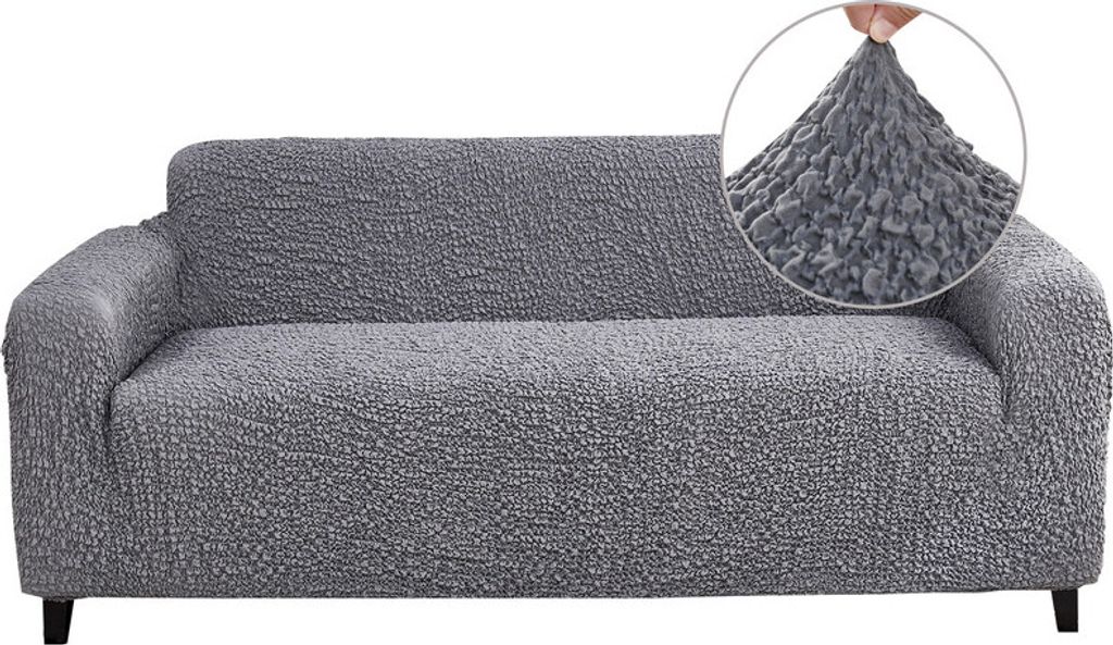 (Hellgrau, Zweiersofa) Stretch-Sofabezug, Jacquard 3D Collection Stretch-Sofabezug, einteiliger formschlüssiger, waschbarer Schoner
