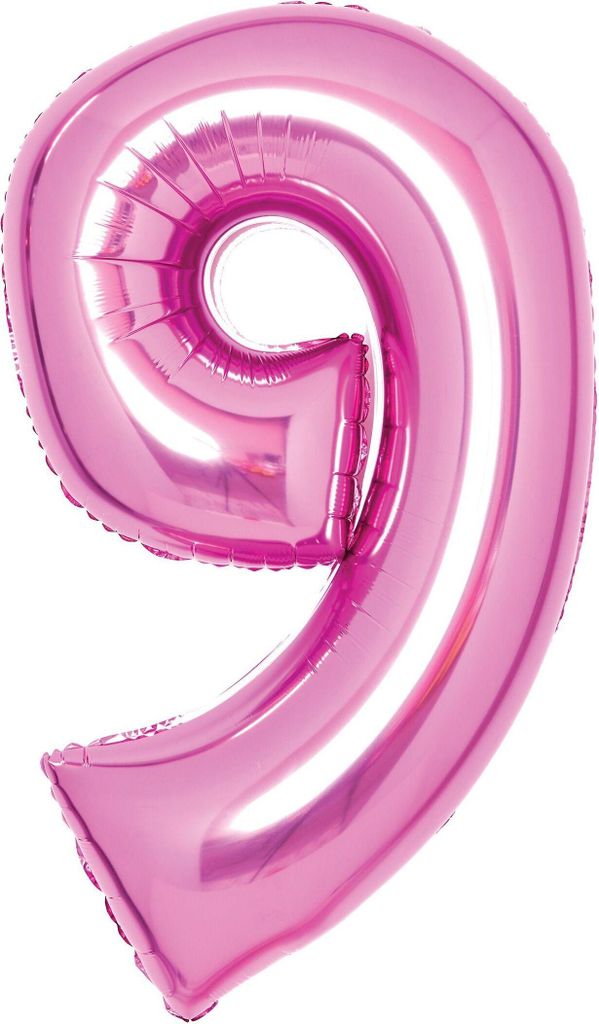 AMSCAN 9914049 Folienballon XL Zahl 9 - 63 cm, pink
