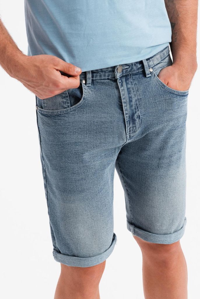 OMBRE Herren Hose Cargo weite Passform OM-SRDS-0164 light indigo S