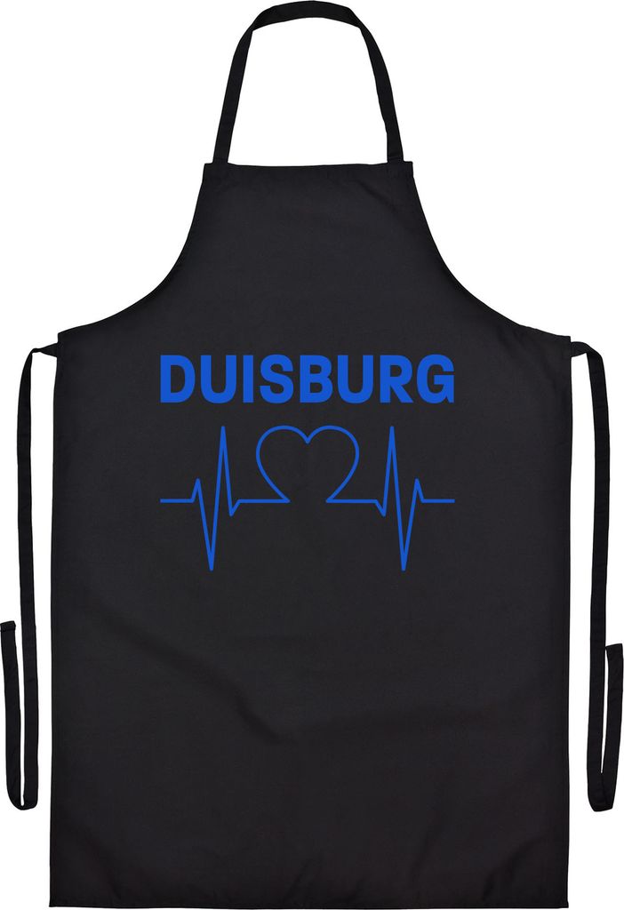 multifanshop Grillschürze - Duisburg - Herzschlag, schwarz, Größe one size