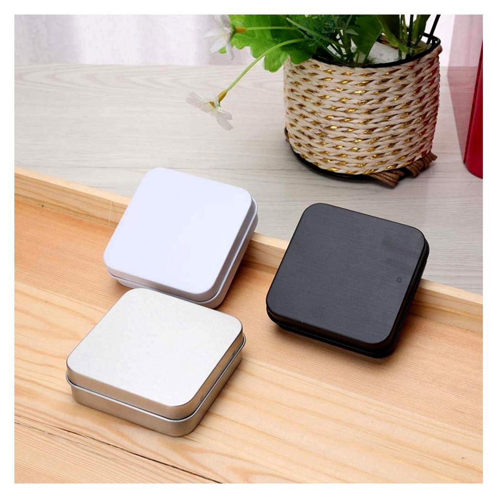 5 Stück Mini-Metallbehälter quadratisch klappbar Flip Aufbewahrungsdose Box kleine Kit Fall Schmuck Münze Süßigkeiten Kondom Organizer tragbar...
