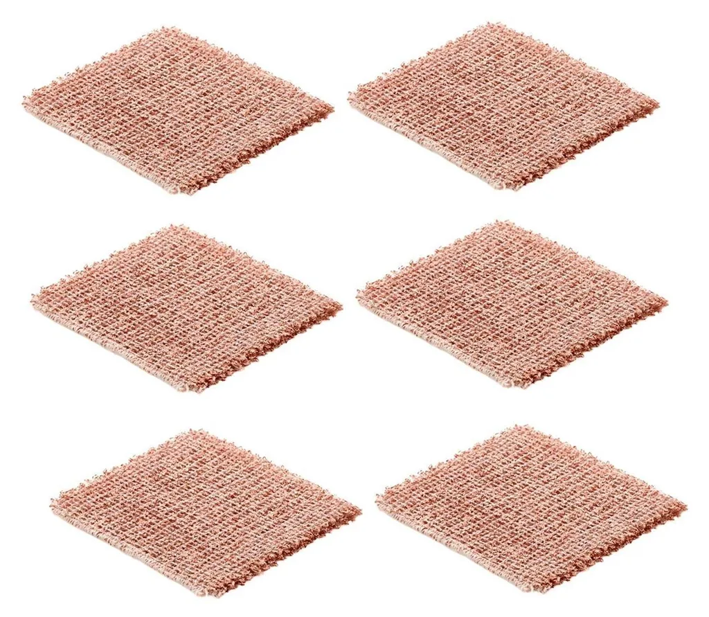 Set 6 Spugne in Rame Professionale 25x25 cm - Pulizia senza Graffi