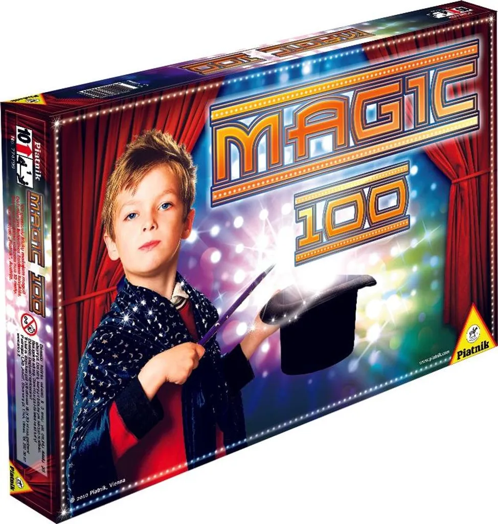 Boîte de magie complète 100 tours Piatnik pour apprendre la prestidigitation