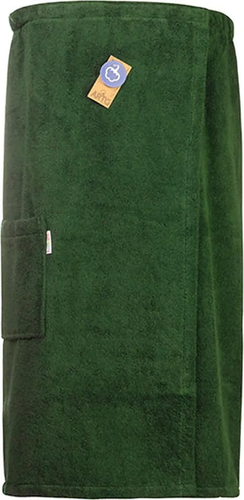 Sarong Sauna Donna Verde Scuro A&R 100% Cotone Spugna 85x150 cm
