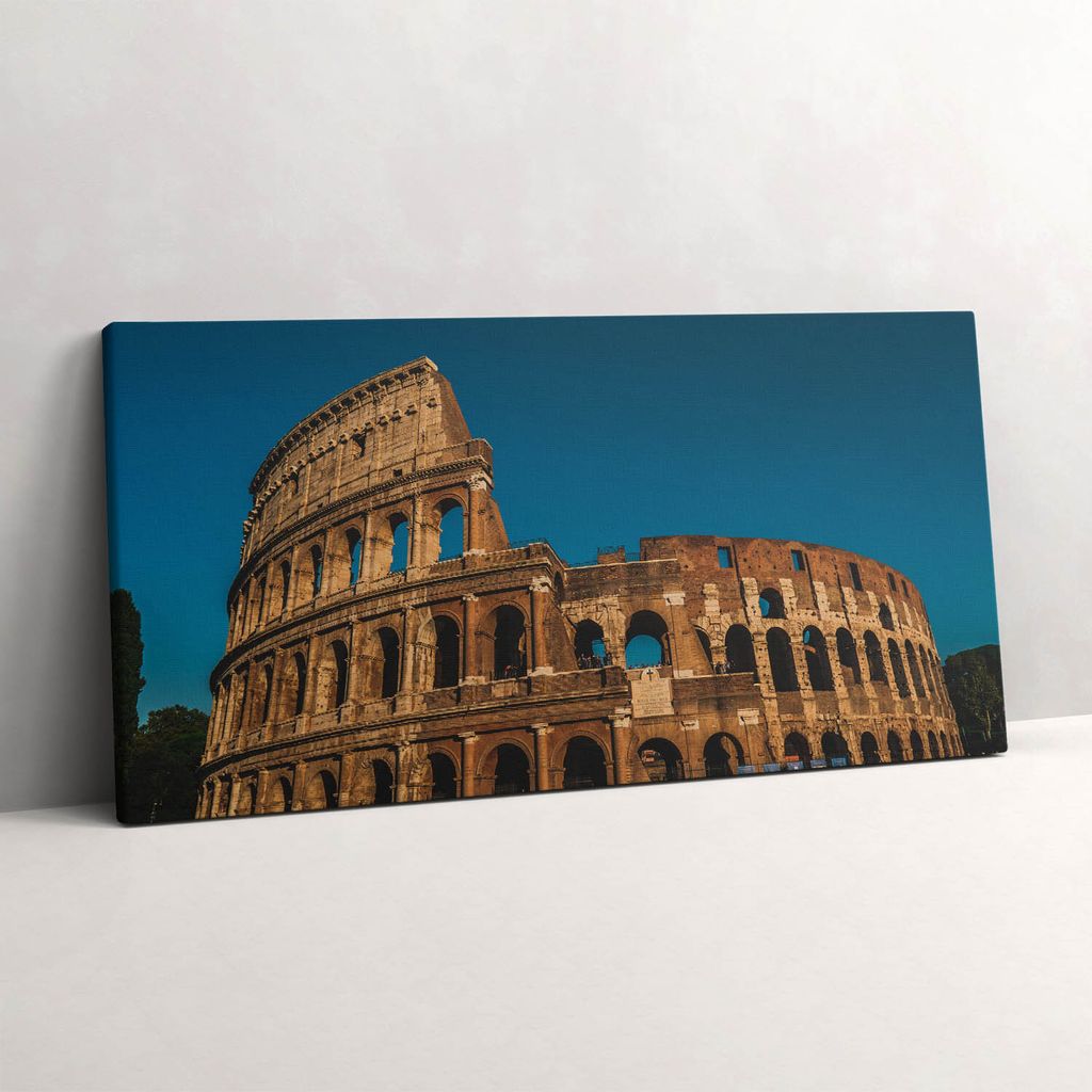 Kolosseum in Italien – Leinwandbild Wandbild – 100x50 cm – Leinwandbilder – Wandbilder – Schlafzimmer – Flur