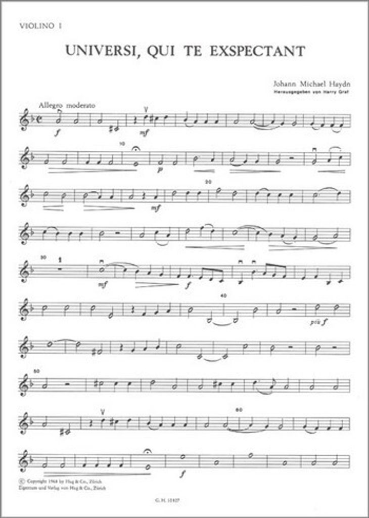 Haydn, Johann Michael Universi qui te exspect Gemischter Chor, Orchester Stimmen komplett (3.3.0.2.1)