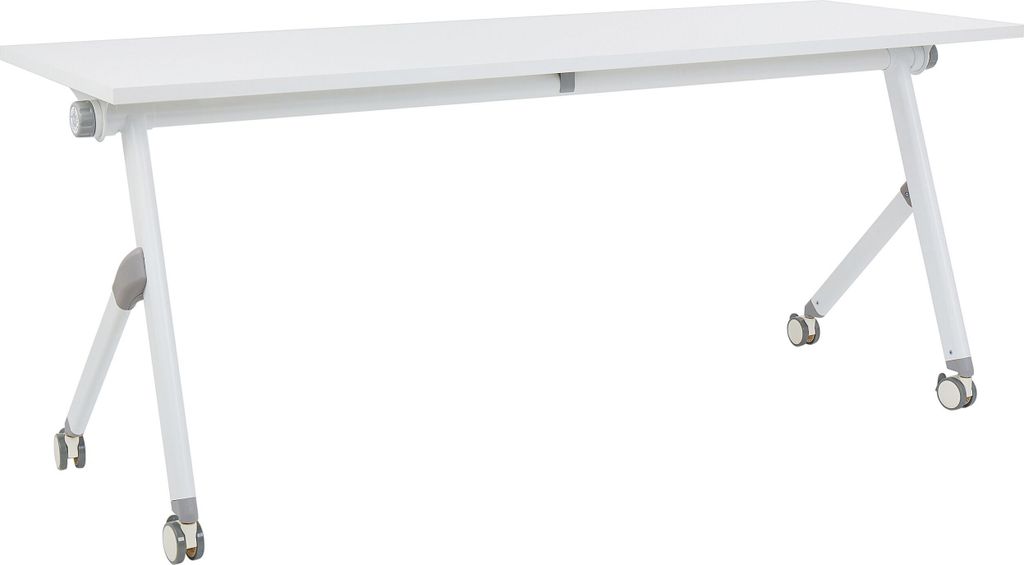 BELIANI Schreibtisch Weiß 180 x 60 cm Klappbar Faltbar mit Produktbild 1