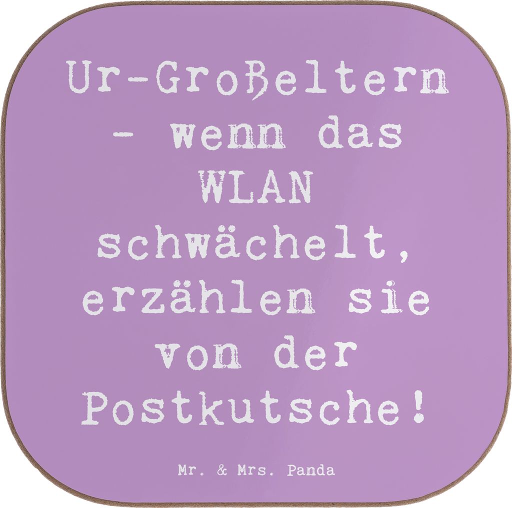 Mr. & Mrs. Panda Untersetzer für Gläser Spruch Ur-Großeltern Geschichten - Lavendeltraum - Geschenk, Humor, Nostalgie, einzigartige Designs, Fam...