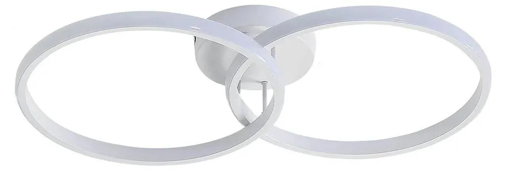 Plafonnier LED double anneau moderne 30W blanc froid 6000K pour salon