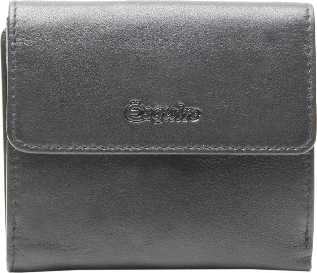 Esquire Pelle Viktoria Little Wallet Black: Mini Portafoglio Donna Nero