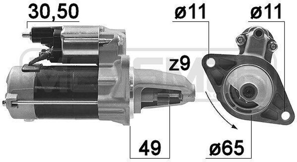 ERA 220977A Starter Anlasser 1,1kW für SUBARU FORESTER (SG) 12V