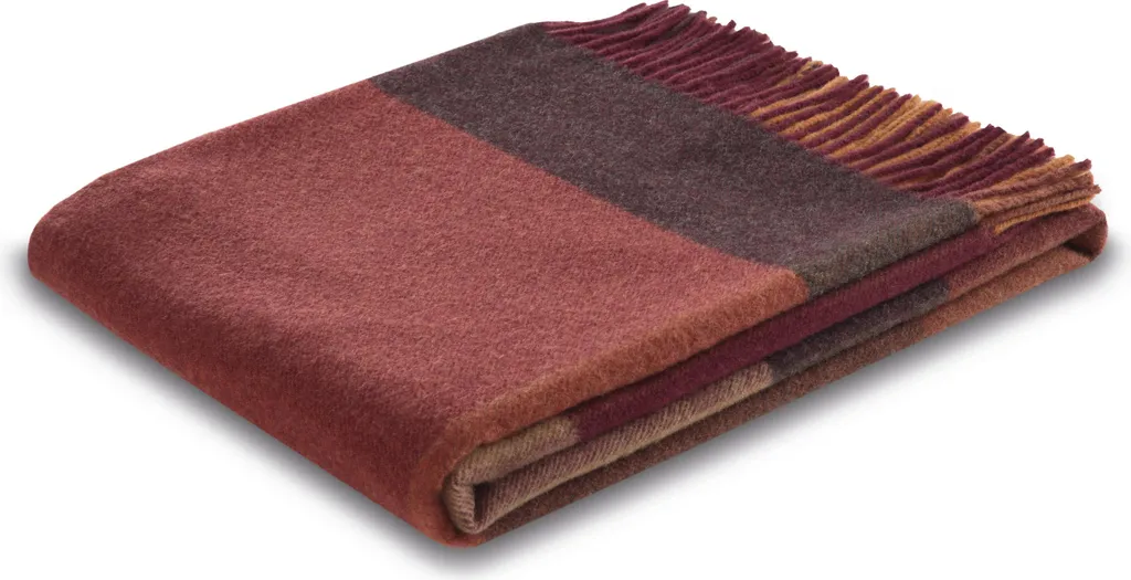 Plaid à Franges de Qualité Supérieure 130x170 cm - Couleur Rouge Ruby - 2