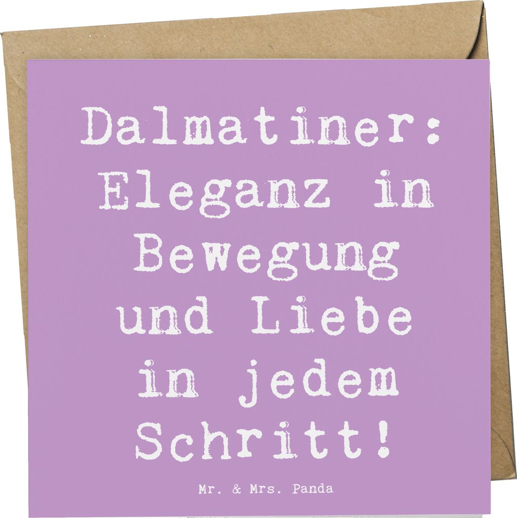 Mr. & Mrs. Panda Grußkarte Spruch Dalmatiner Charme - Lavendeltraum - Geschenk, Beschreibung, Hunderasse, Hund, Hunderassen Vielfalt, doppelkarte,...