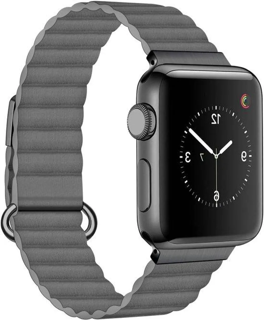 Bracelet cuir magnétique pour Apple Watch 41mm noir - Fermeture facile