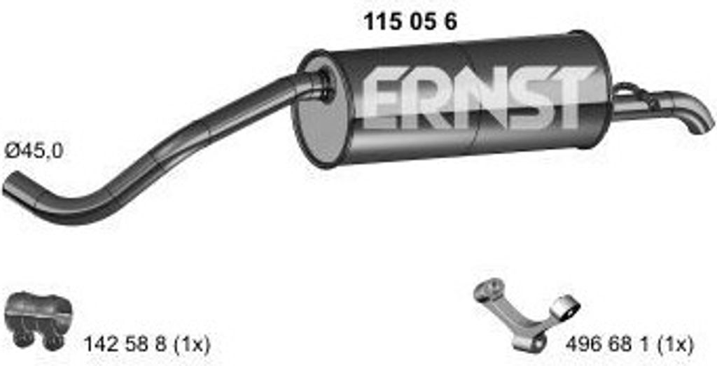 ERNST 115056 Endschalldämpfer für SKODA Fabia II Combi (545) Auspuff