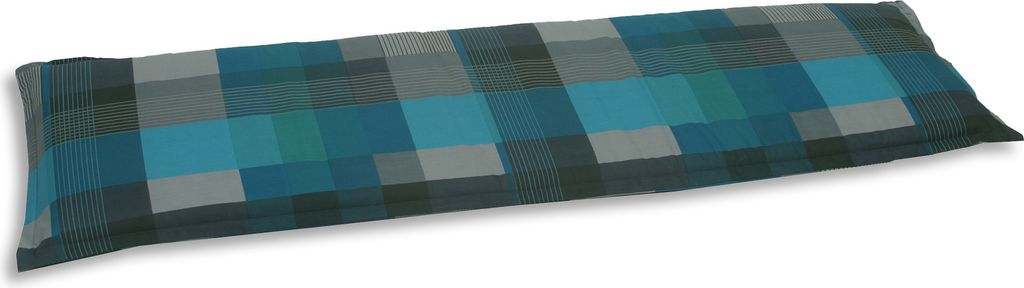 GO-DE Textil, Bank-Auflage 115cm, Karo petrol grau, Produktbild 