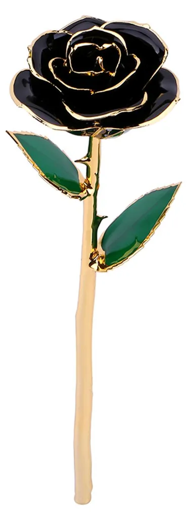 Rose éternelle en feuille d'or 24K - Fleur décorative avec support Love - 3
