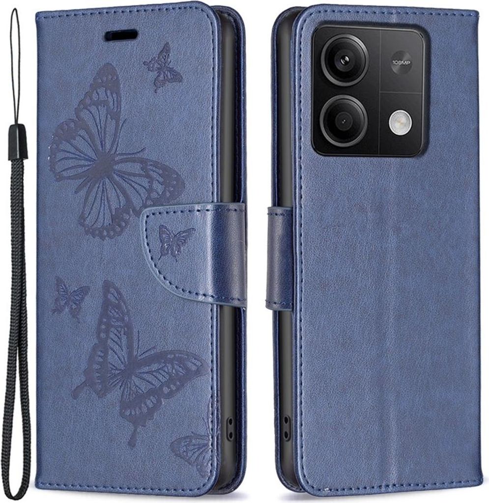 Xiaomi Redmi Note 13 5G Hülle - Coverup Schmetterlinge Klapphülle - Blau