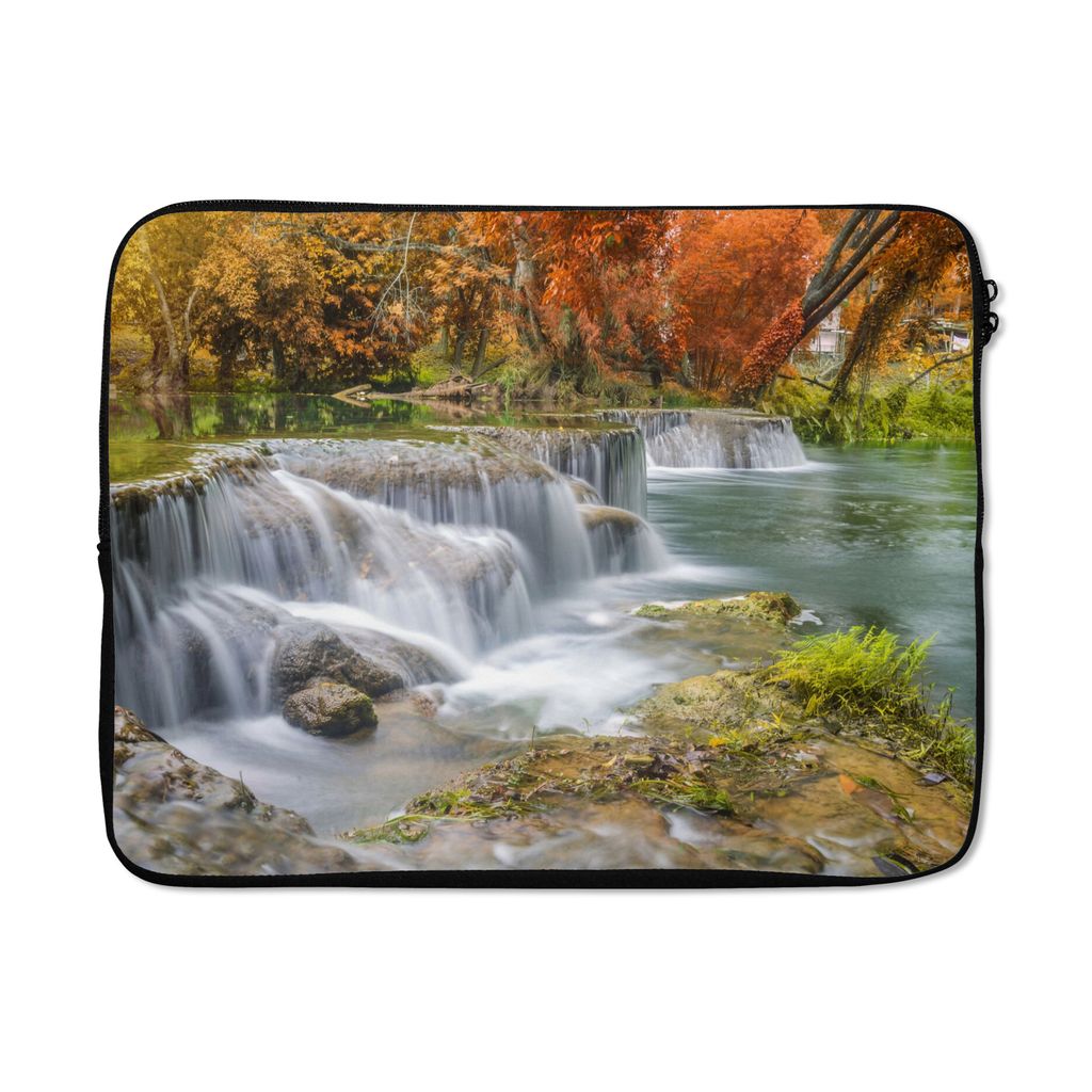 MuchoWow Laptop Hülle 15 Zoll Herbst - Wasserfall - Natur - Bäume Laptoptasche - Laptoptasche - Sleeve - Rundum-Schutz