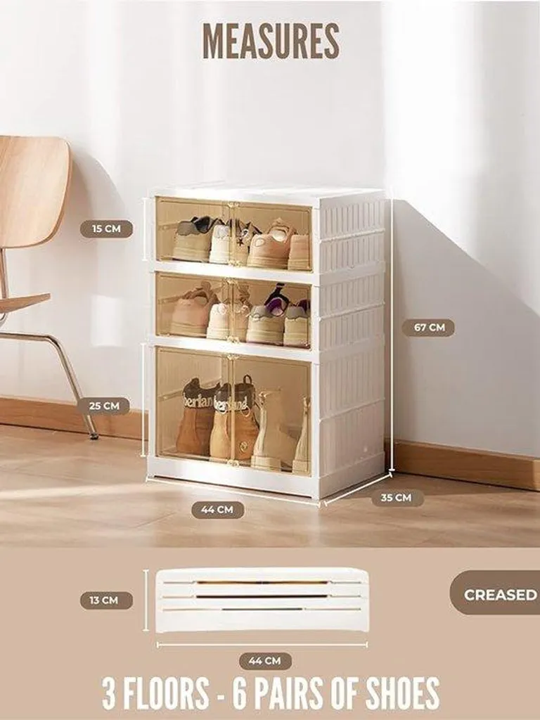 Boîte à chaussures anti-poussière et odeurs, lot de 6 unités blanches