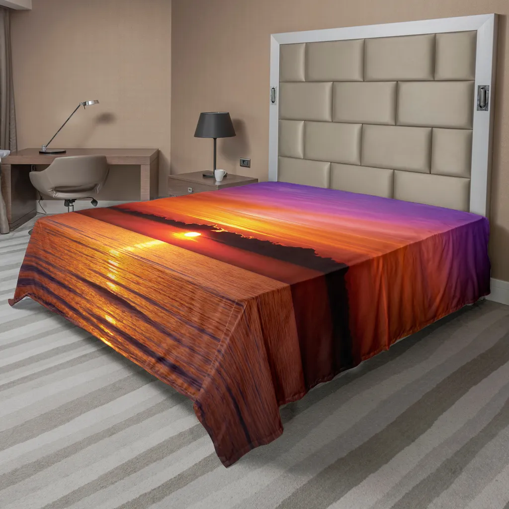 Drap de lit plat Océan 266x260 cm ABAKUHAUS en microfibre douce violet
