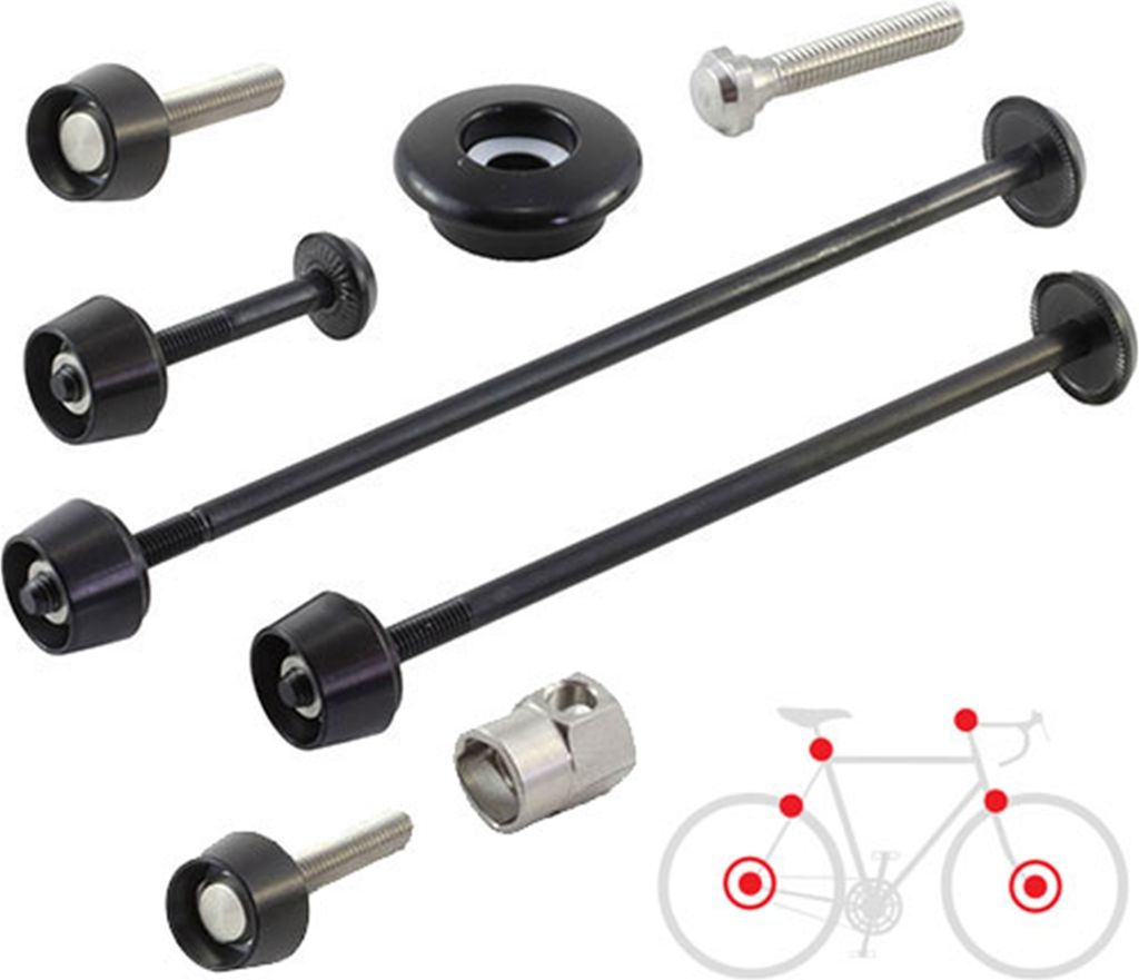 Pitlock Set 02/GA/BR, VR/HR/Sattelstütze/Ahead/Bremsen, PITLOCK, schwarz