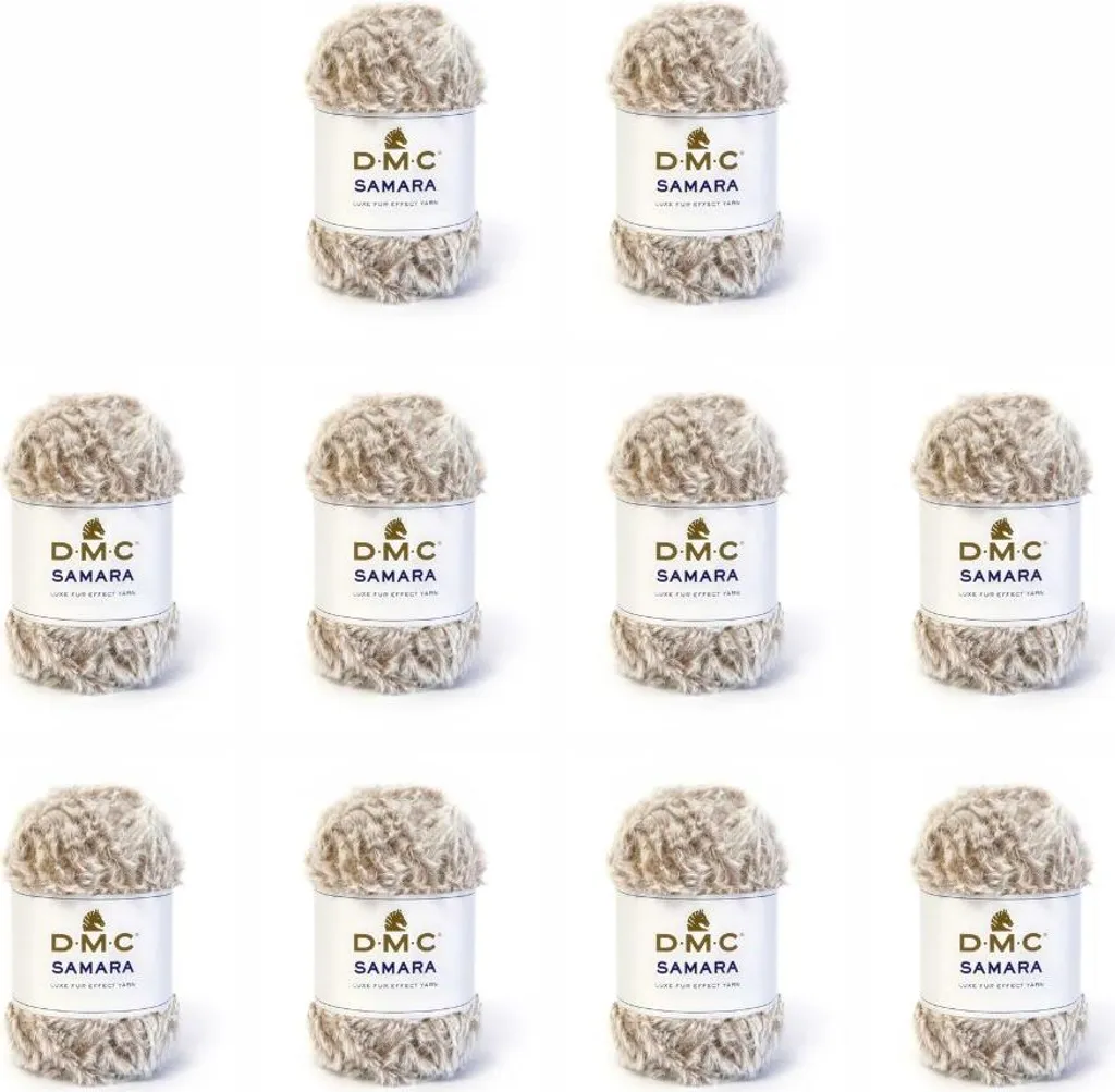 10 pelotes de fil DMC Samara coloris 407 - 100% polyester pour tricot