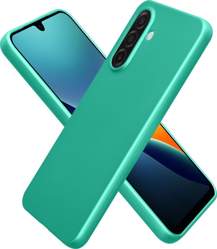 kwmobile Case kompatibel mit Samsung Galaxy A17 4G / 5G Hülle - Schutzhülle aus Silikon metallisch schimmernd - Handyhülle Metallic Dunkelgrün