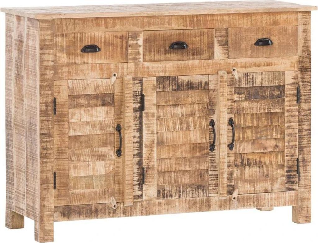 Sideboard Caribou 3 türig mit Schubkasten Massivholz Kommode Anrichte Landhaus