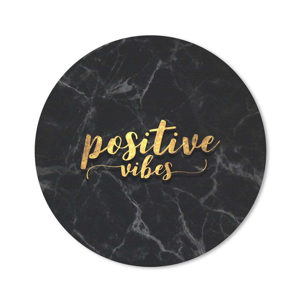 MuchoWow Mauspad Mousepad Zitat - Positiv - Gold - Marmor 40x40 cm - Mousepads - Maus Mat - Pad - Mausunterlage - Schreibtisch Accessoires
