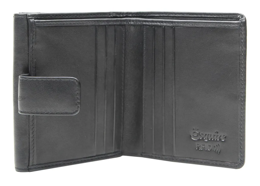 Esquire Portafoglio Viktoria In Pelle Con Protezione RFID - Pratico E Sicuro, 12 Cm (Blu Navy)
