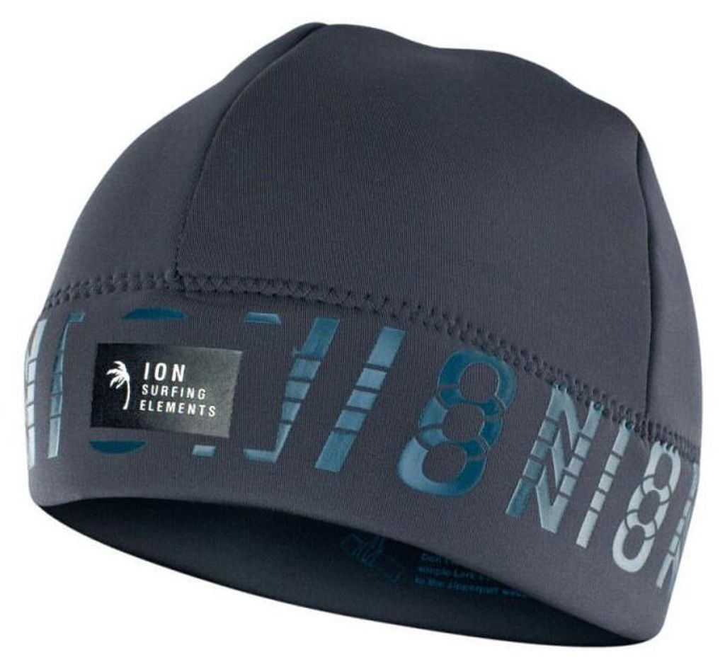 ION Neoprenkappe mit Logo, Unisex, stahlgrau, Größe 48/S, Neopren und Trapez.
