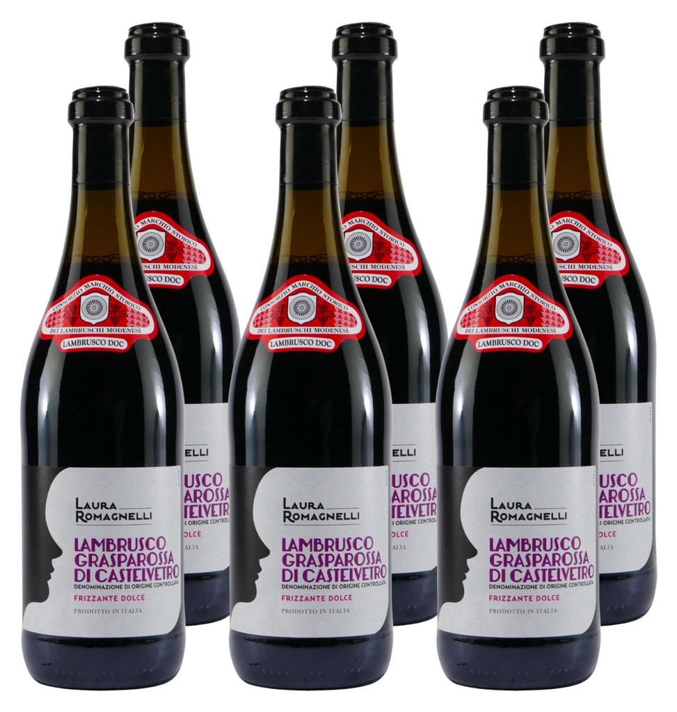 Lambrusco Grasparossa Perlwein DOC -lieblich- (6 x 0,75L) Produktbild 