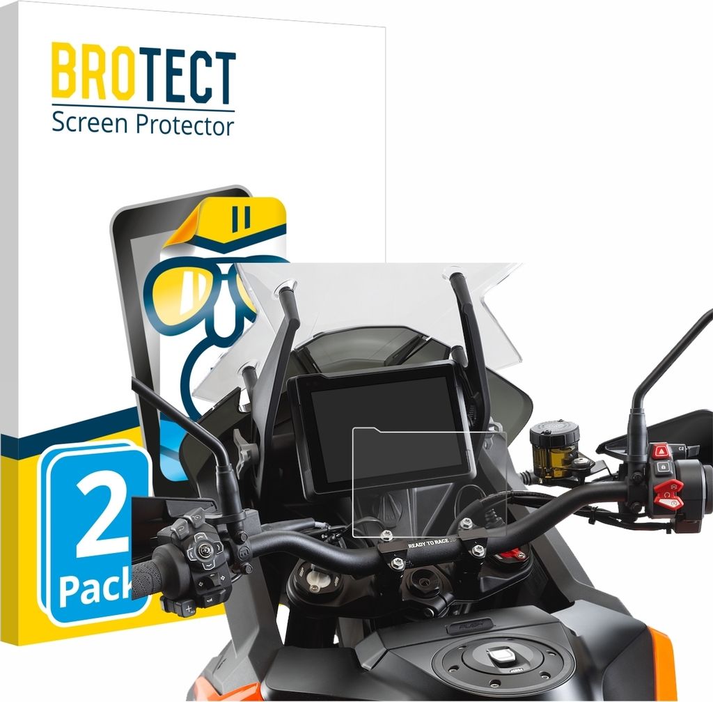 2x Für KTM 1290 Super Adventure S / R 2021 Schutzfolie BROTECT Displayschutz Display Schutz Folie Klar Transparent