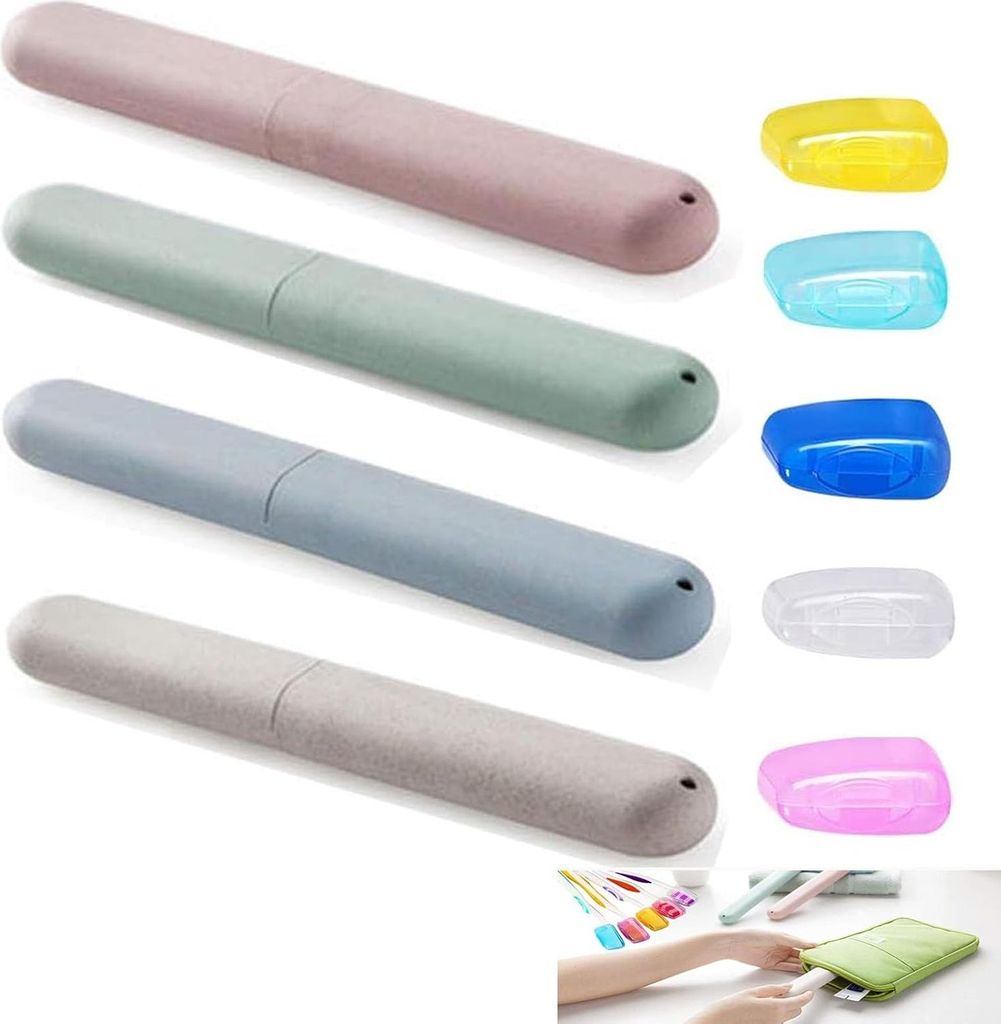 Lunpog 9 Stück Zahnbürste Schutzhülle, Reise Zahnbürsten Etui Klappbar, Brush Cover Toothbrush Case, Zahnheld Reisezahnbürste Etui, Praktische...