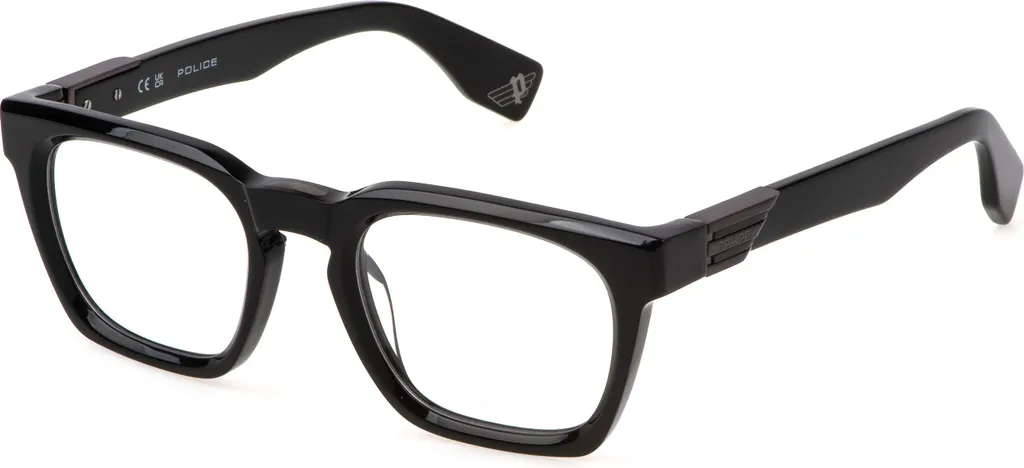 Police VPLN64 0700 Lunettes de Vue Homme Noir Brillant Taille 51/22/145