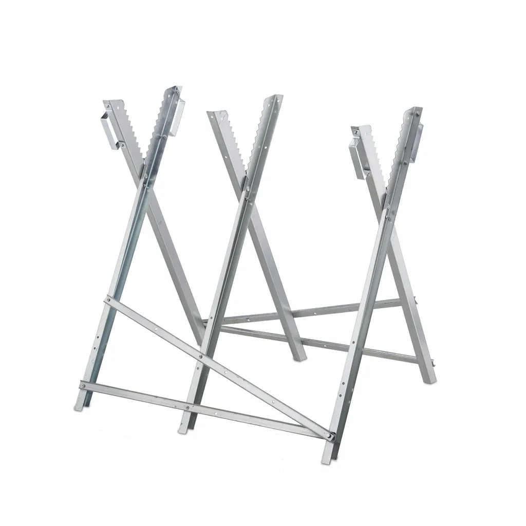 Tréteau de Sciage pour Bûches de Bois Chevalet Pliable Argenté - 10